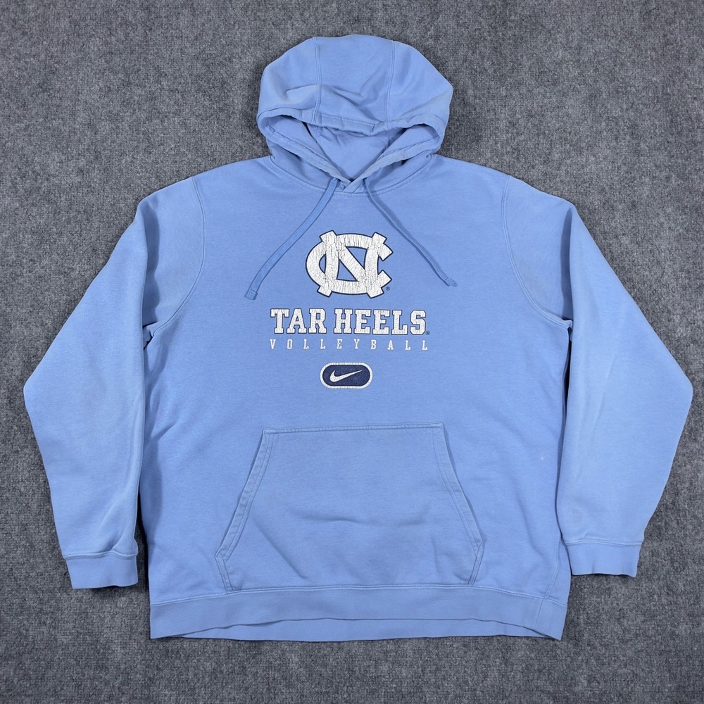 Nike UNC Tar Heels Volleyball Hoodie Mens XL Blue Center Swoosh Pullover